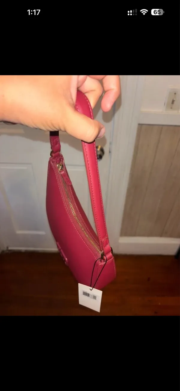 Jason Wu Small Burgundy Crescent Shoulder Bag Zip Logo Matte Gold Hardware - Image 9