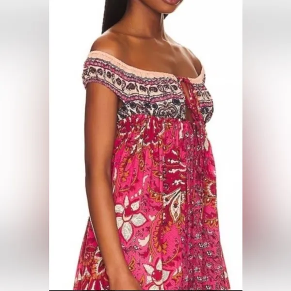 FREE PEOPLE Bali Mariposa Floral Dress sz M - Image 2