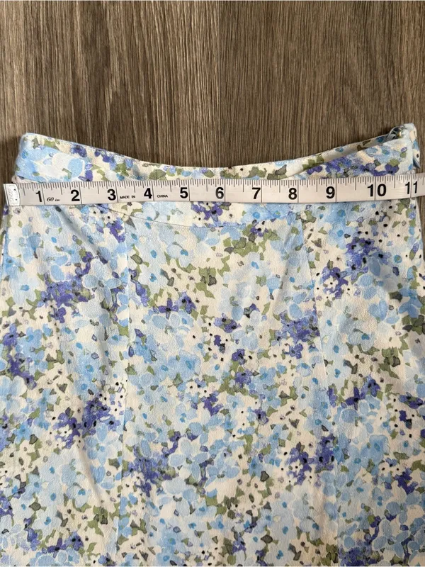 & Other Stories Light Blue Floral Midi Skirt Size 0 Cottage Coquette Flowers - Image 9
