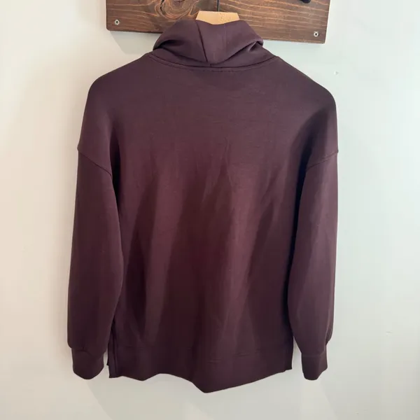 Spanx AirEssentials Cowl Neck Sweatshirt XS Brown Pullover 21857R - Image 3