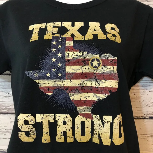 Gildan Texas Strong graphic tee T-Shirt Women’s Patriotic T-Shirt USA Flag Texas Pride - Image 2