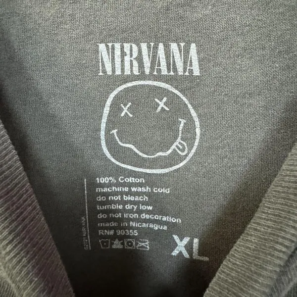 Nirvana Smells Like Teen Spirit Oversized Grunge Band Tee XL - Image 4