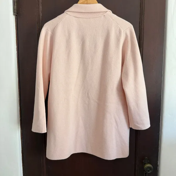 J. CREW | Sophie Pastel Pink Cotton Merino Blend Sweater Blazer | Medium - Image 3
