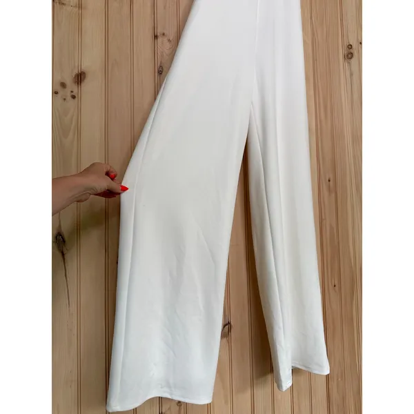 NWT Lulus Striking Elegance White Cutout Backless Halter Jumpsuit Elegant Sz S - Image 6