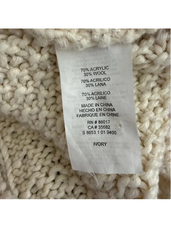 Bebe vintage Y2K long knit vest cream cable knit pockets coquette cottage boho - Image 11