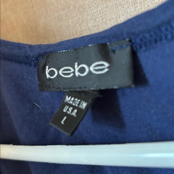 FINAL MARKDOWN Bebe Deep Blue Tank Top with Embellished Logo large - Image 3