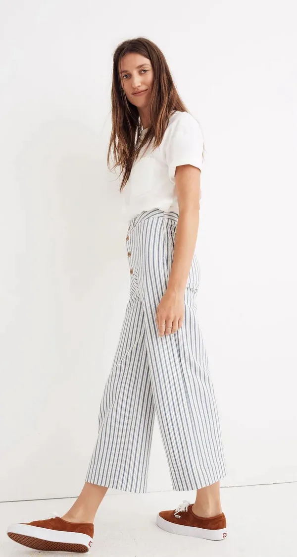 Madewell Wide leg Stripe Pants - Image 5