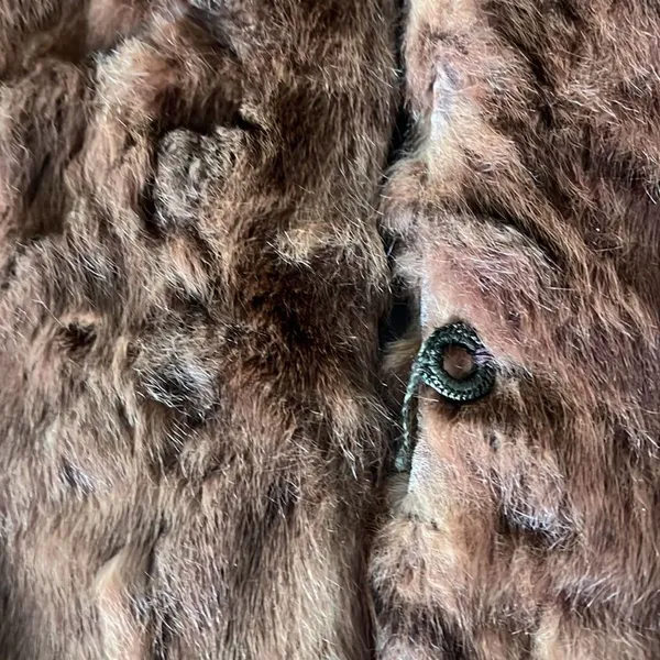 Vtg 50s 60s Rabbit Fur Cape L Old Hollywood Quiet Luxury Mob Wife Elegant Regal - Image 12