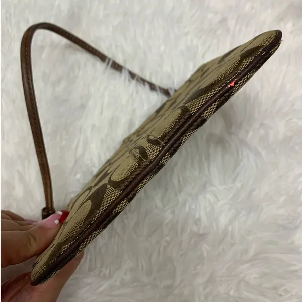 COACH Brown Signature Canvas Wristlet - Image 3