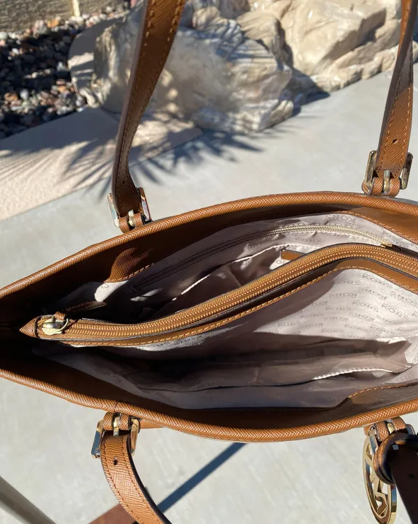 Michael Kors Brown Large Purse - Image 5
