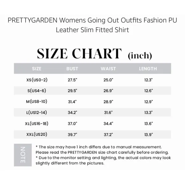 PRETTYGARDEN Women's Faux Leather Tube Tops Blue XL - Image 5