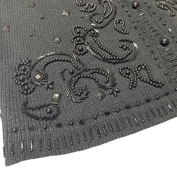 Yarnworks Sweater Vest Black Size Medium‎ Heavily Jeweled Beaded NWOT 18"x25" - Image 5