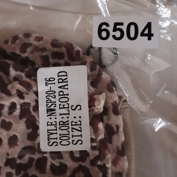Naked Wardrobe Leopard Print Long Sleeve Crop Top Small Smocked Back - Image 7