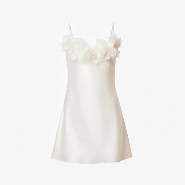 ELLIATT Katalina 3D Floral Satin Dress, Ivory, Large - Image 14