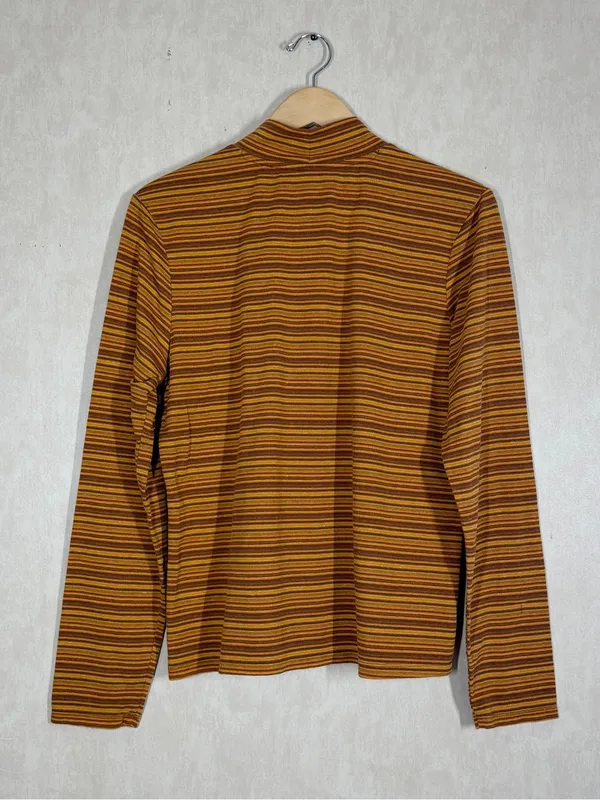 Toad&Co Women’s Piru Mock Neck Longsleeve Shirt Lightweight Multicolor Stripe XL - Image 6