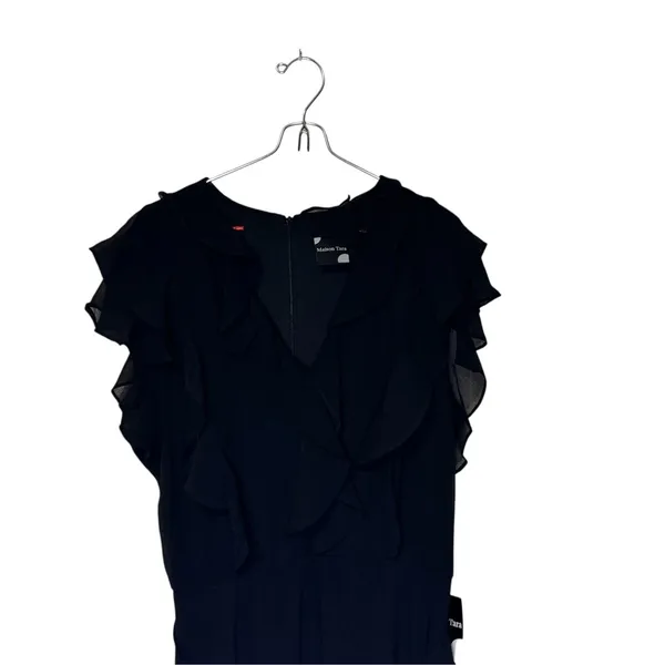 Maison Womens Dress Tara Lined Flutter Sleeve V-Neck Romantic Maxi Black 16 NWT - Image 2