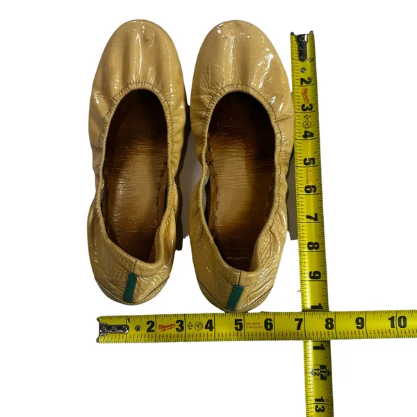 Tieks Patent Leather Cream Beige Green Foldable Travel Ballet Flats Shoes Size 8 - Image 12