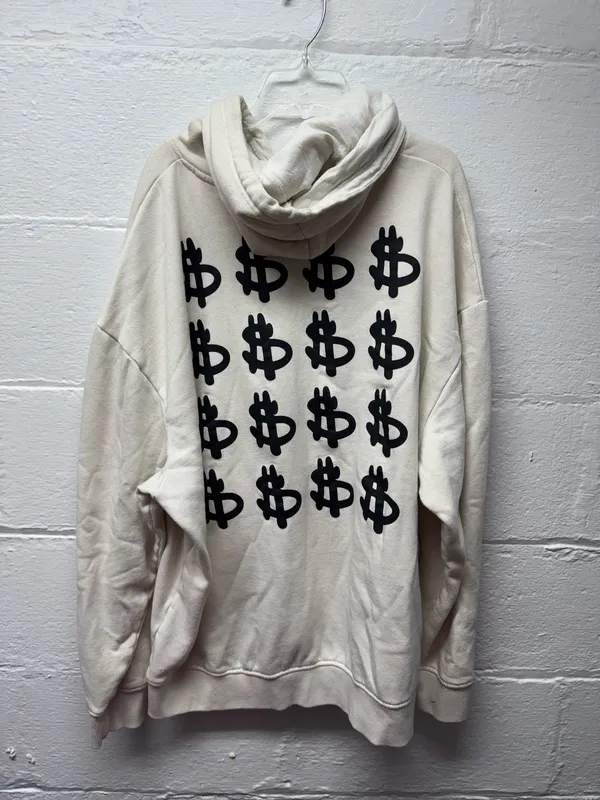 Monopoly Man Hooded Sweatshirt Tan Size XL - Image 4
