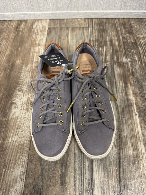 Sperry Gray Suede Low-Top Sneakers with Brown Heel Accent - Image 7