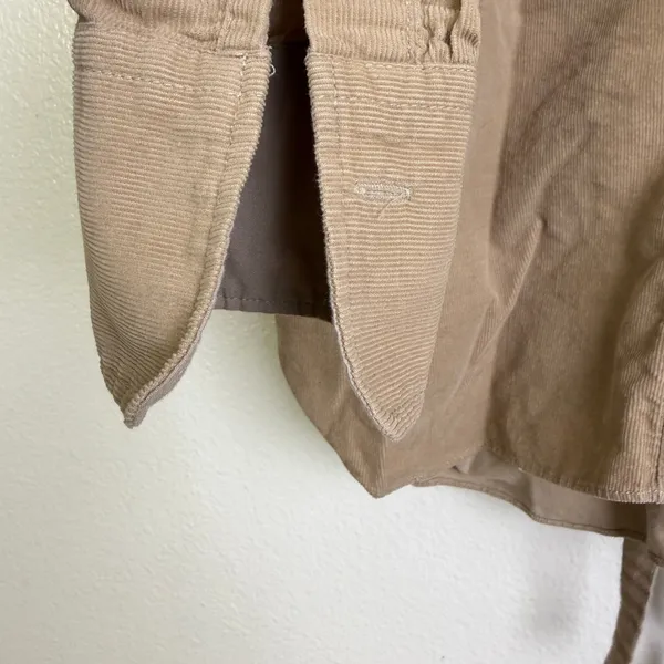 Snidel Button Up Top Womens Size 0 Tan Corduroy Long Sleeve Tie Back Casual * - Image 7