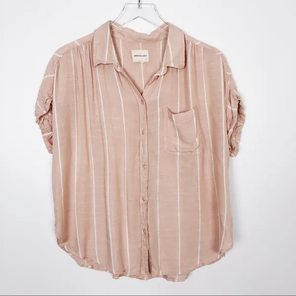 American Eagle Outfitters Pink Button Down Shirt - Image 2