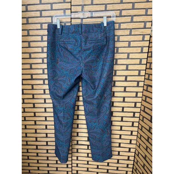 Talbots Hampshire Blue Paisley Print Dress Pants Size‎ 4P - Image 2