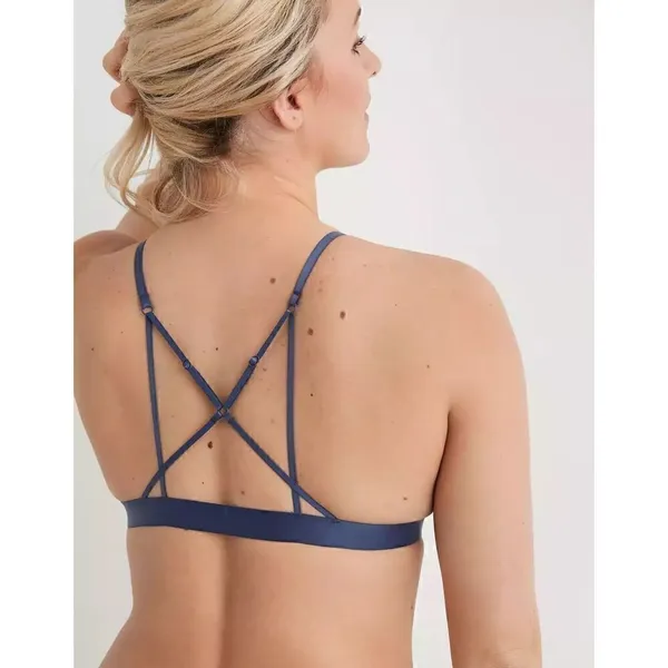 Aerie blue mesh ruffle strappy triangle bralette M, NWOT - Image 6