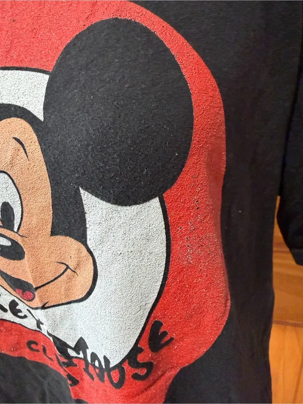 Disney Black Mickey Mouse Club Graphic Tee with Red Logo - Image 7
