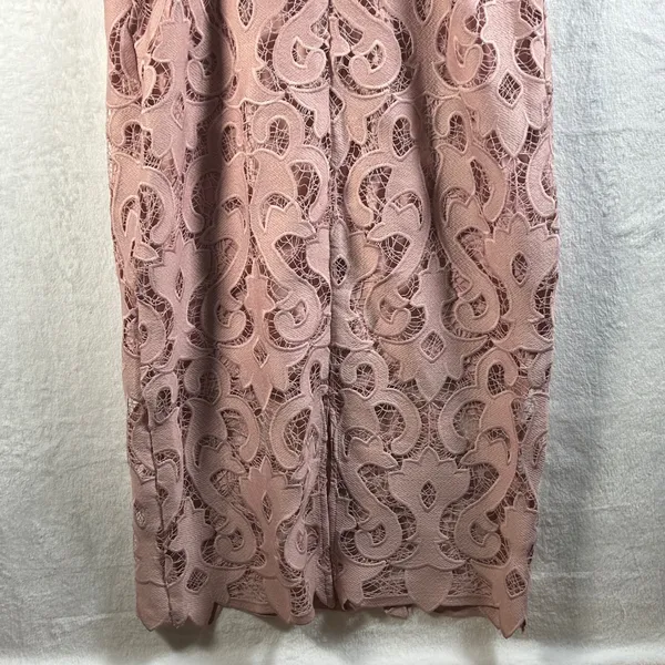 Bardot Pink‎ Lace Scalloped Hem Sleeveless Midi Sheath Dress Size US 8 M - Image 6