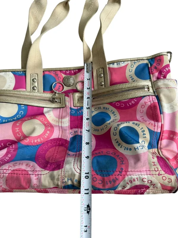 COACH Multicolor Large Logo Diaper Bag Tote Bag - Image 12