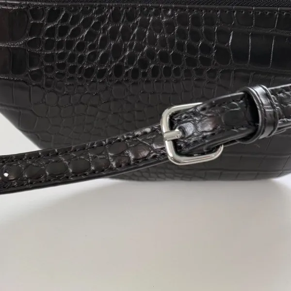 The Drop Black Faux Croc Belt‎ Bag Fanny Pack Waist Pouch Minimalist NEW - Image 8