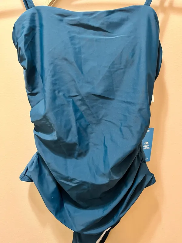CUPSHE Teal One Piece Swim Suit Size Medium  - Image 2