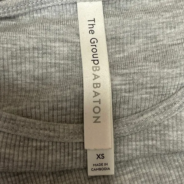 Aritzia The Group Babaton Heather Gray Short Sleeve Knit Maxi Bodycon Dress XS - Image 4