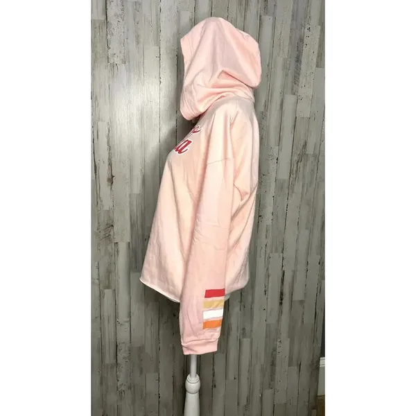 Coca-Cola‎ Women's XL Pink Cropped Hoodie Long Sleeve Pullover Casual - Image 2