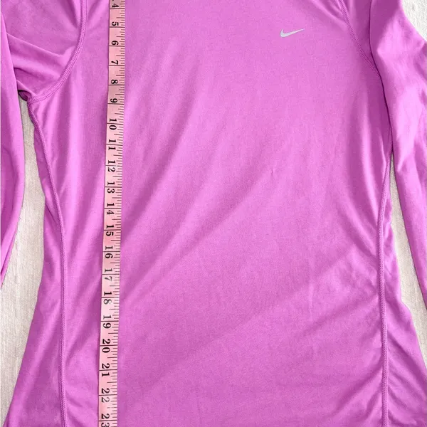Nike Dri-Fit Fuchsia Pink‎ Hooded Long Sleeve Running Top Size M - Image 8