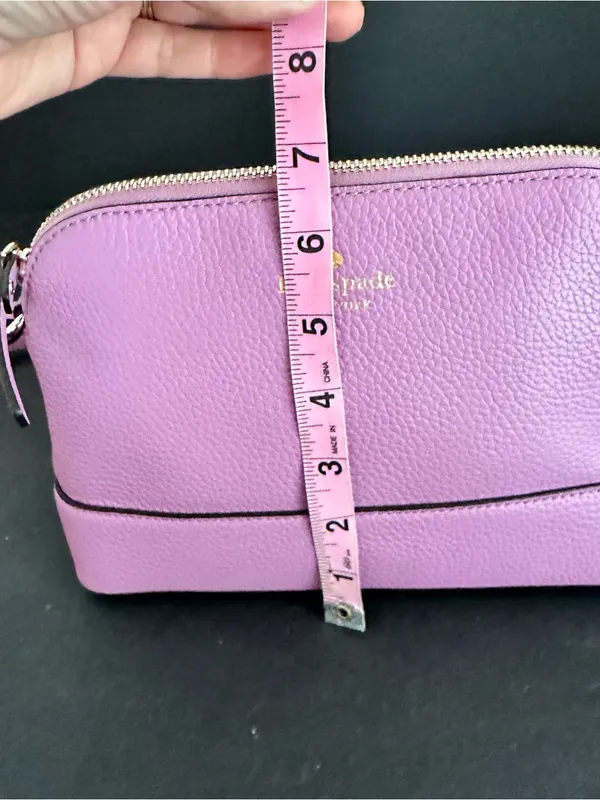 Kate Spade Hanna Pebbled Leather Lavender Pink Crossbody Bag NEW - Image 8