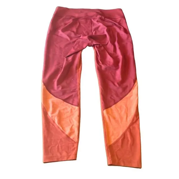 Outdoor Voices Orange‎ Colorblock Cropped High Waist Leggings Large Active Yoga - Image 2