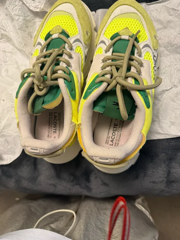 Lacoste x yellow trainers #sneakers #collab Pre-owned used once - Image 4