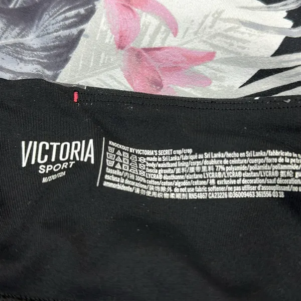 Victorias Secret Knockout Sport Crop Floral Print Leggings Womens Medium - Image 11