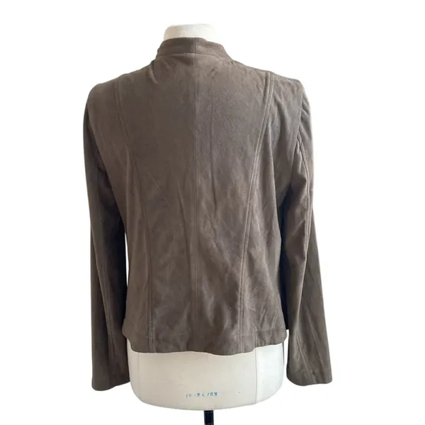 ABBELINE Jacket Womens Sz Large TanFaux Suede Draped Southwestern Bohemian - Image 6