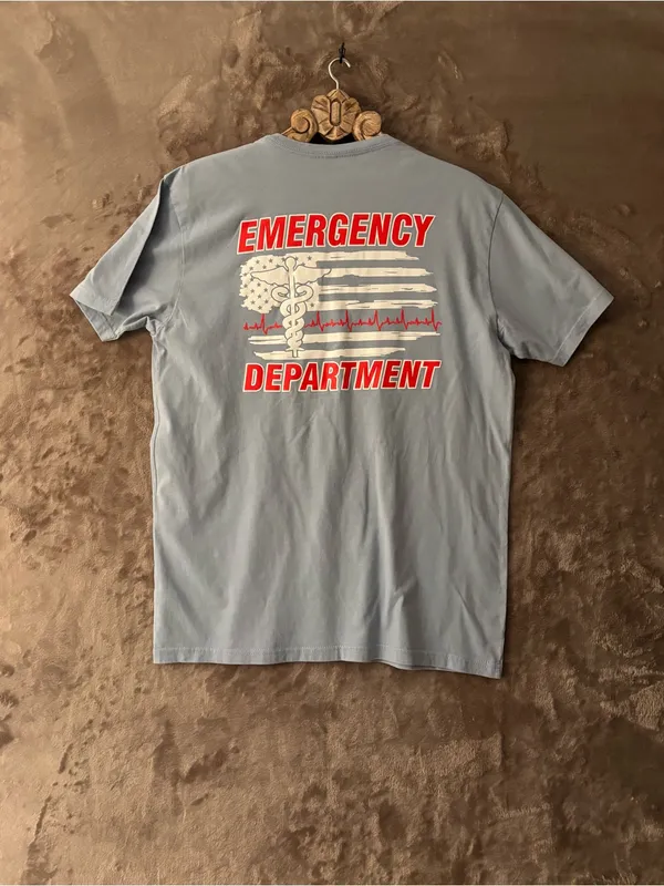 Next Level Apparel Light Blue LA Emergency Department Crew Tee Women’s Size L - Image 2