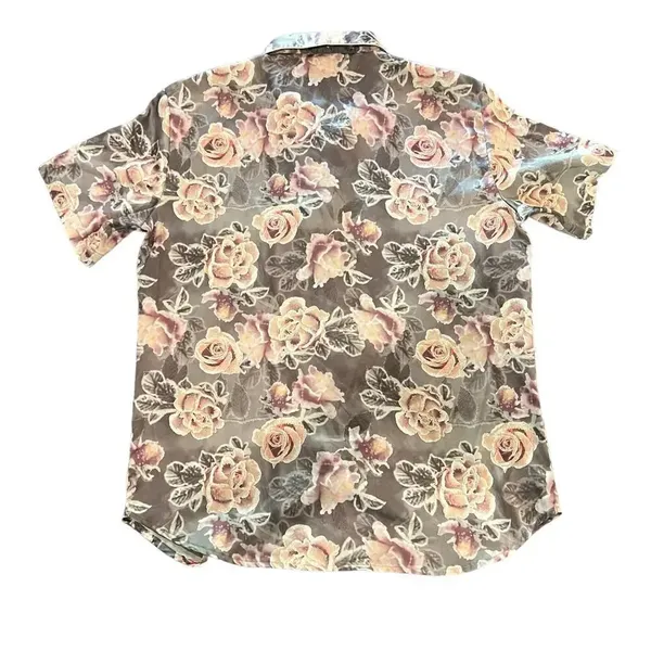 Victoria’s Secret Women’s Large Satin‎ Floral Button-up Short Sleeve Pajama Top - Image 3