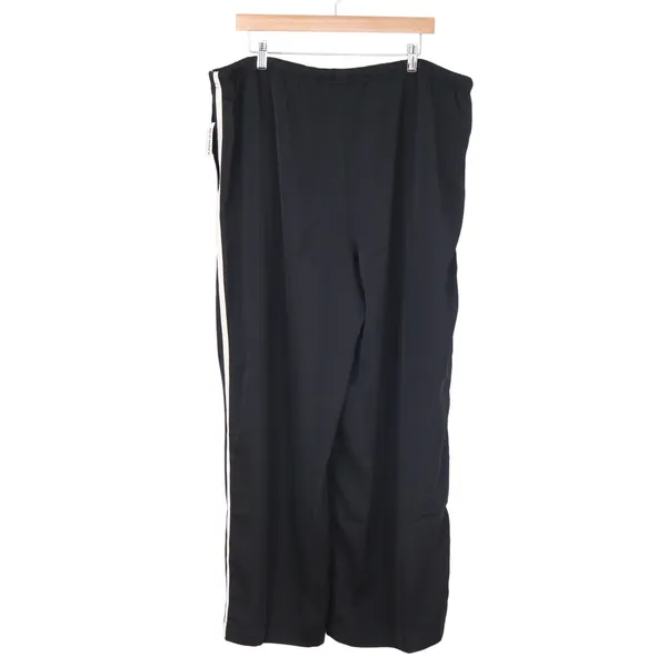 Old Navy Wide Leg Pants Womens XL High-Rise Side Stripe Black Sporty NEW - Image 6