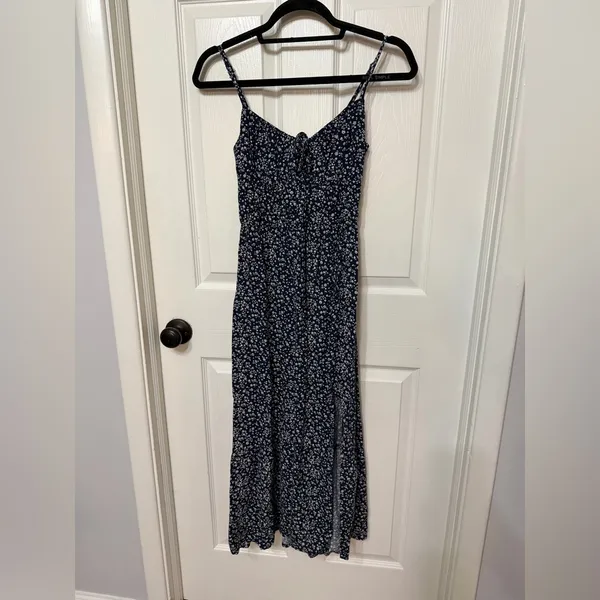 HOLLISTER‎ channeled bodice midi dress floral print XS - Image 2