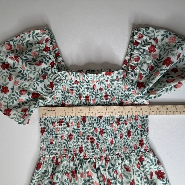 NWT Draper James Deana Smocked Top Strawberry Field XS Cottage Coquette‎ Preppy - Image 9