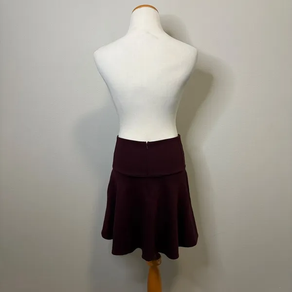 Victoria's Secret Burgundy Cutout Skirt High Waist Cutout‎ Mini Flared A-Line XS - Image 4