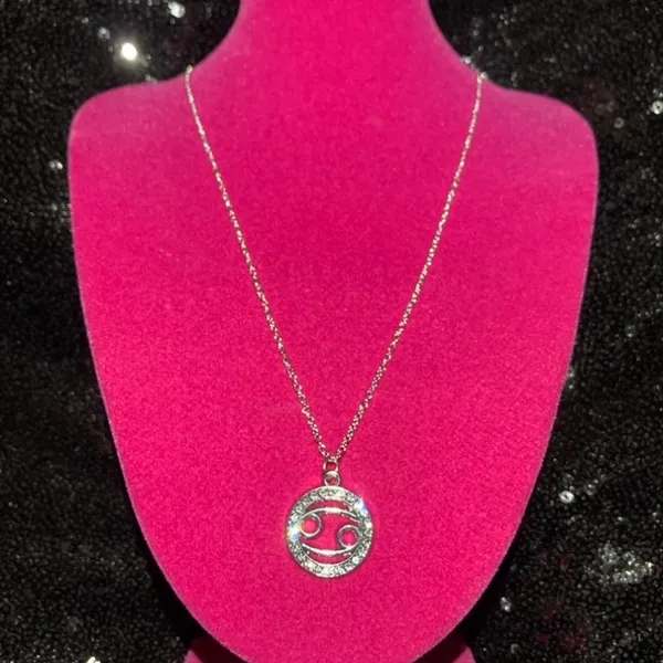 Cancer Zodiac Sign Sterling Silver Necklace Constellation mcbling Birthday Gift - Image 18