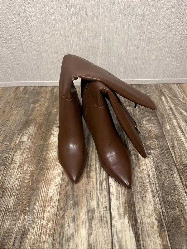 QIY Brown Knee-High Pointed Toe Stiletto Boots Size 9 - Image 15