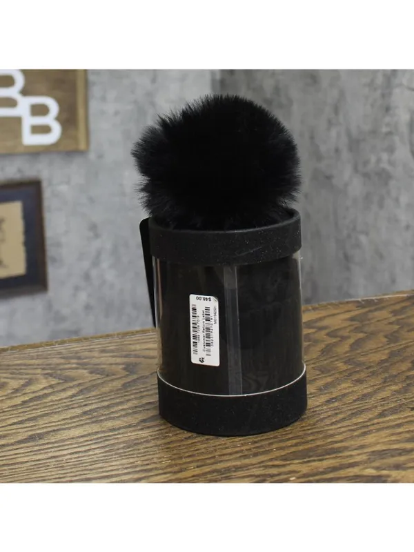 NEW On 34th Womens Boxed Rib-Knit Beanie Pom Pom MO1542501 Black - Image 4
