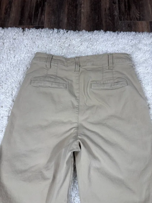 GAP High Rise Wide Leg Khaki Pants Size 4 Button Fly Stretch - Image 3